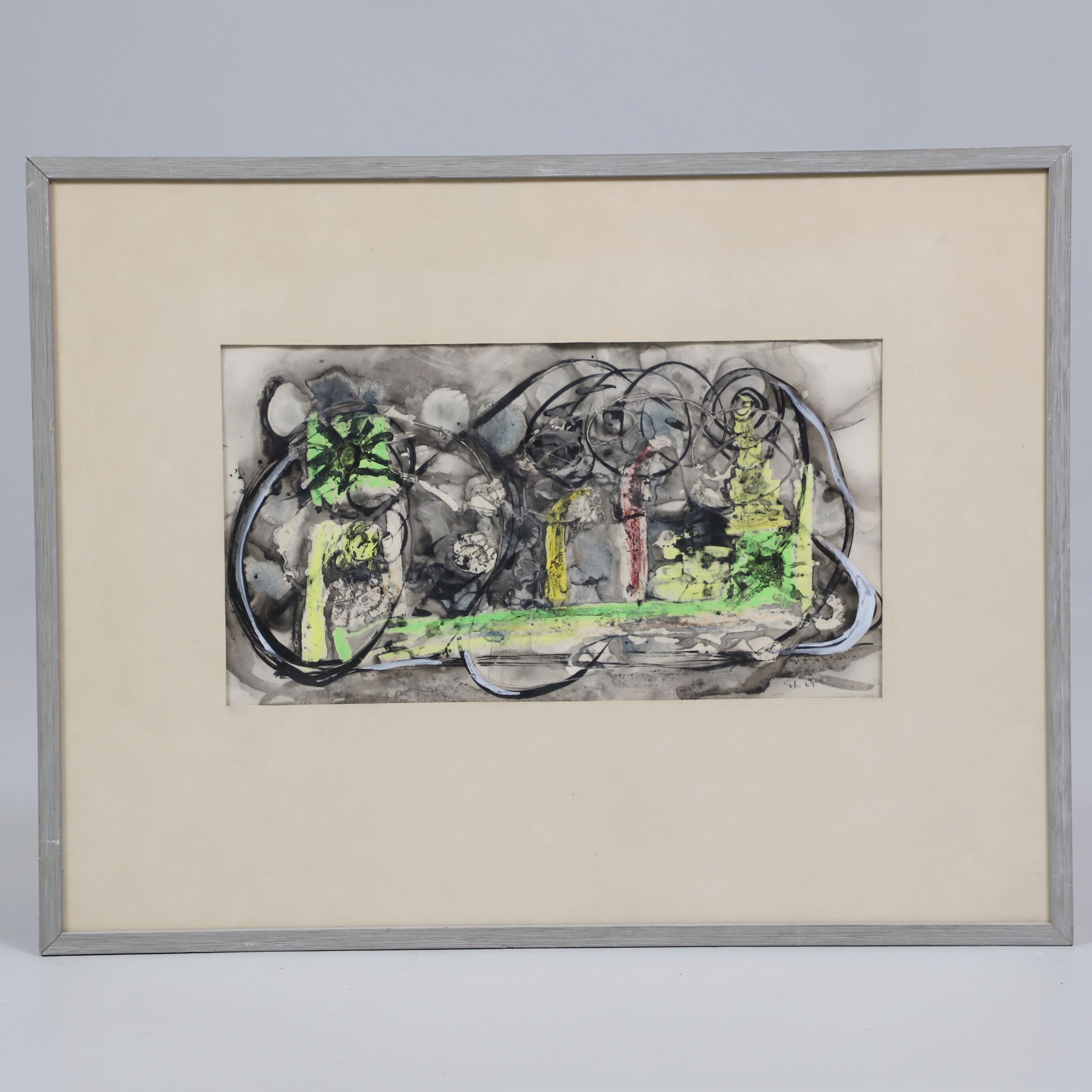 Abstract watercolor painting, unidentified artist. 