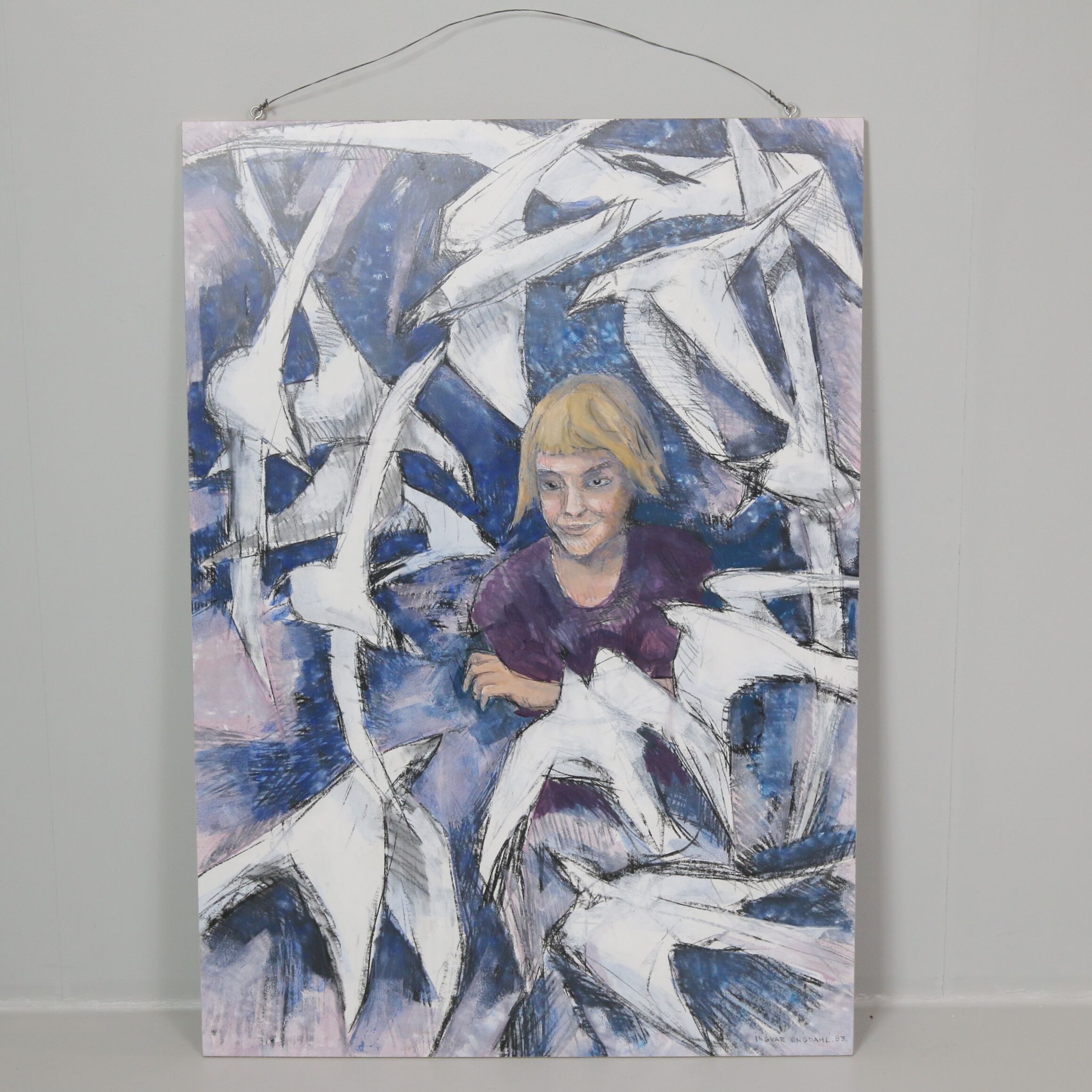 Ingvar Engdahl 'Self Portrait' Mixed Technique Painting