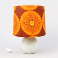 Vintage Mid-Century Rörstrand Textured Leaf Ceramic Table Lamp with 1970s Psychedelic Shade