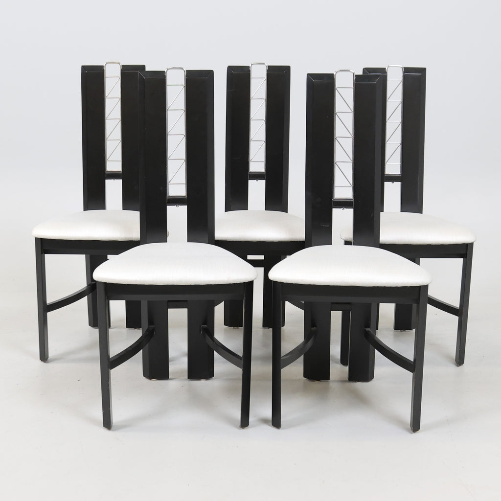 1980s Postmodern Euro-designed Dining Chairs (Set Of 5)