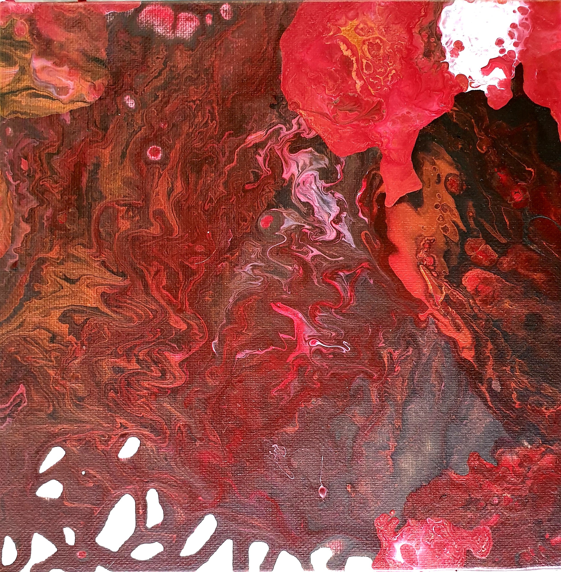 Dan Stielow Mortazavi 'Sneaking In, In A Mind Wide Open' Abstract Fluid Art Painting