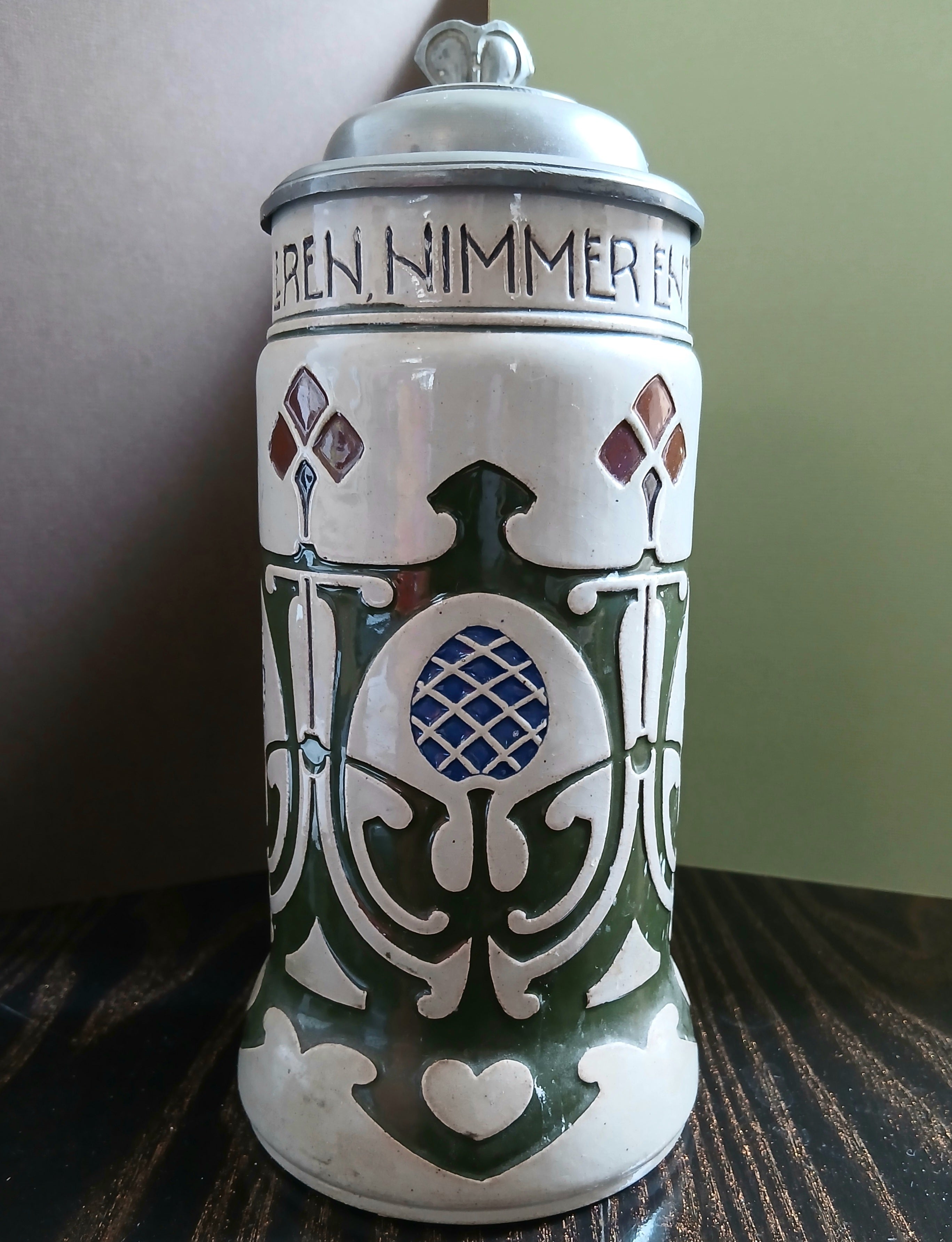 Marzy and Reimy - Art Nouveau Stoneware Stein - Beer Mug