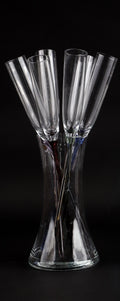 RBA Olofström Glass Vase + Six Champagne Glasses
