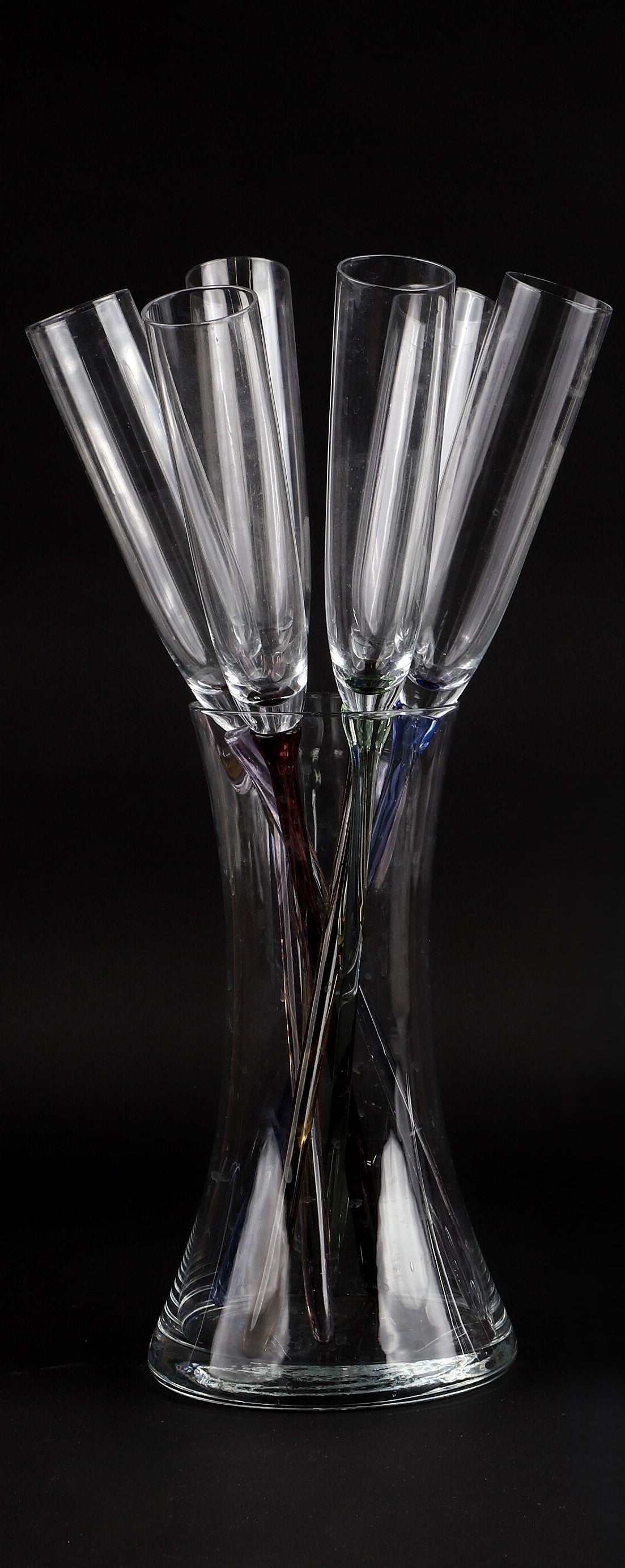 RBA Olofström Glass Vase + Six Champagne Glasses
