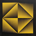 Kai Glans 'Geometric Composition In Black And Yellow' Colour Litography